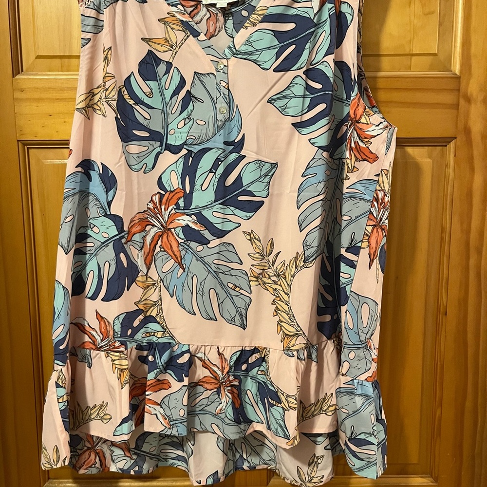 Suzanne Betro Floral Sleeveless Top - Pink, Blue, Cream